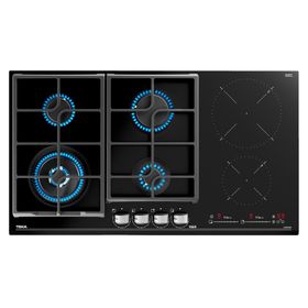 Encimera a gas + inducción 6 quemadores JZC 96342 BBB BK negro