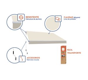 Toldo retráctil 4x2,5 m SmartSun Classic crudo