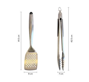 Set asado espátula + pinza Bosca