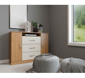 Cómoda 32tvrobe café claro 3 cajones