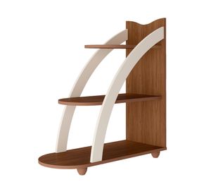 Mesa lateral Andes 3 niveles ovalada café