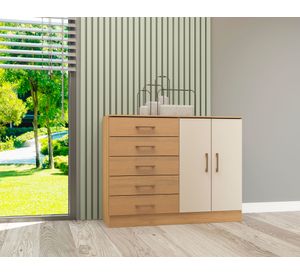 Cómoda 52robe canela 5 cajones