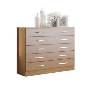 Cómoda 10cro café claro 10 cajones