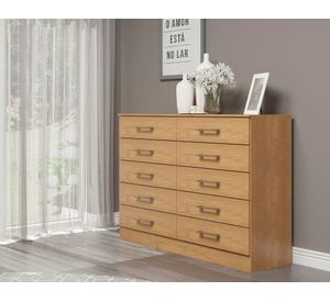 Cómoda 10cro café claro 10 cajones