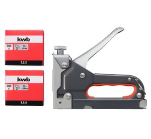 Engrapadora 4-14 mm Tack 140 + grapas 1000 piezas KWB