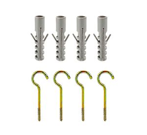 Cáncamo abierto + tarugo nylon 8 bt 4 Imporper