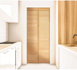 Set Puerta de clóset celosía plegable 80x200 cm Pino Radiata