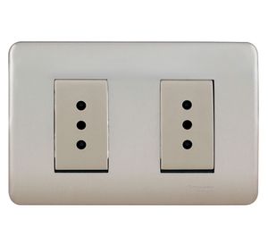 Placa toma corriente doble iridium champagne Schneider