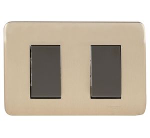 Placa armada interruptor doble iridium bronceada Schneider