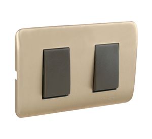 Placa armada interruptor doble iridium bronceada Schneider