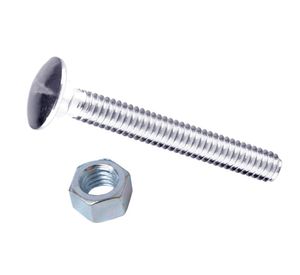 Perno coche 1/4'' x 3'' zincado con tuerca blister 4 unidades Imporper