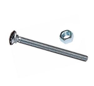 Perno coche 1/4'' x 2'' zincado con tuerca blister 4 unidades Imporper