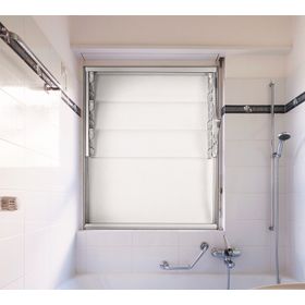 Ventana Aluminio 46x55 cm Corredera Curva Mate con Celosía