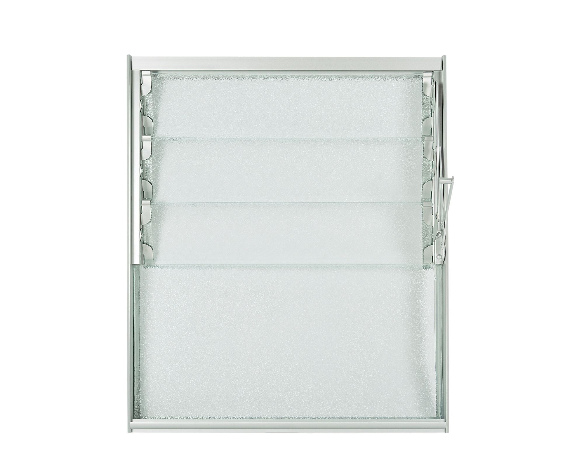 Ventana Aluminio 46x55 cm Corredera Curva Mate con Celosía
