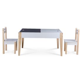 Set mesa infantil + 2 sillas Santino natura/blanco