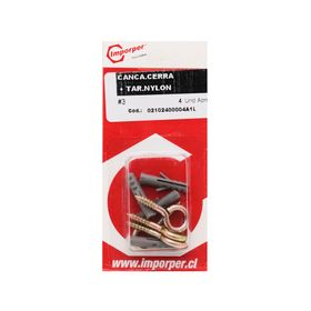 Cáncamo cerrado #3 + tarugo nylon 8 bt 4 Imporper
