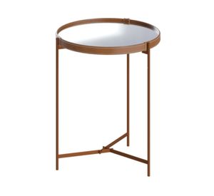 Mesa lateral Aqua Cooper café 65.5x46x46 cm