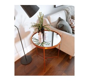 Mesa lateral Aqua Cooper café 65.5x46x46 cm