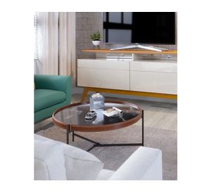 Mesa centro aqua Cooper café 35.5x71x71 cm