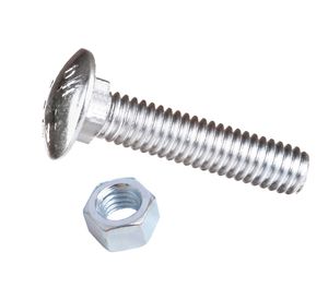 Perno coche 1/4'' x 1'' zincado con tuerca blister 4 unidades Imporper