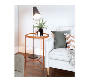 Mesa lateral Aqua Cooper café 70.5x57x57 cm