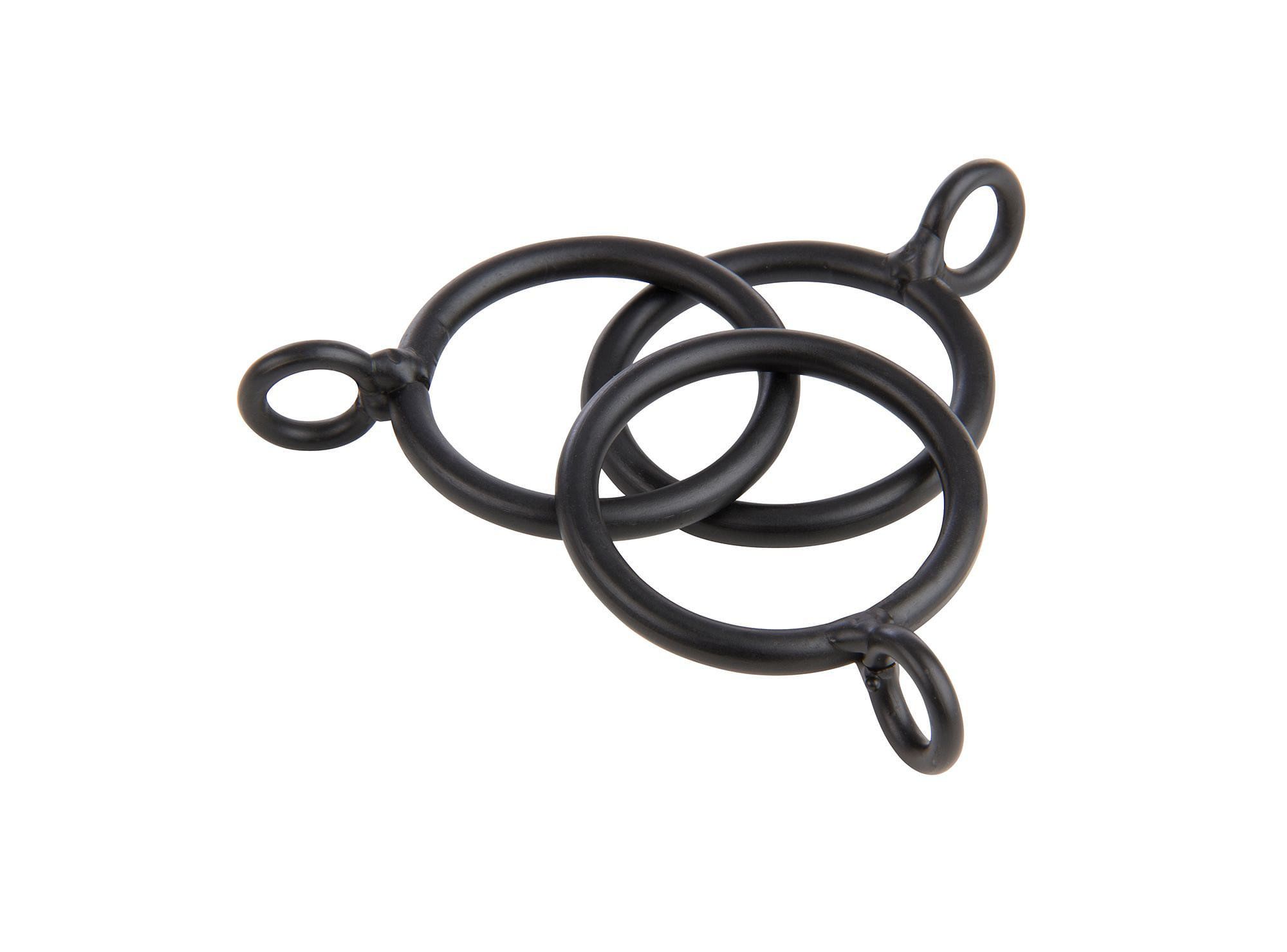 Argollas cortina fierro 1'' 12un negro