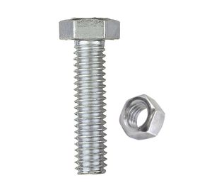 Perno hexagonal 8.8 métrico con tuerca M6-1.0x20 mm ZBR 2 unidades