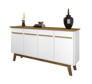 Buffet 4 puertas Opala blanco/canela