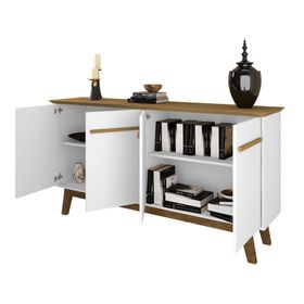 Buffet 4 puertas Opala blanco/canela