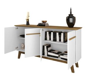 Buffet 4 puertas Opala blanco/canela