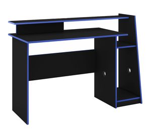 Escritorio gamer 2 espacios Kratos negro/azul