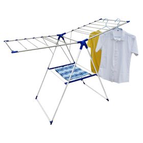 Tendedero plegable 14 m aluminio blanco