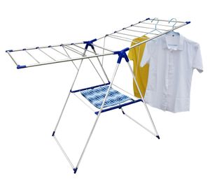 Tendedero plegable 14 m aluminio blanco