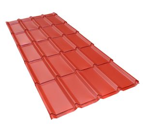 Teja metálica Chilena recta largo continuo 366 cm terracota