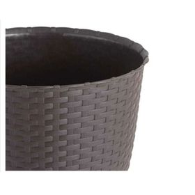Macetero 18 cm ratán marrón Reyplast