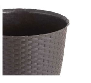 Macetero 18 cm ratán marrón Reyplast