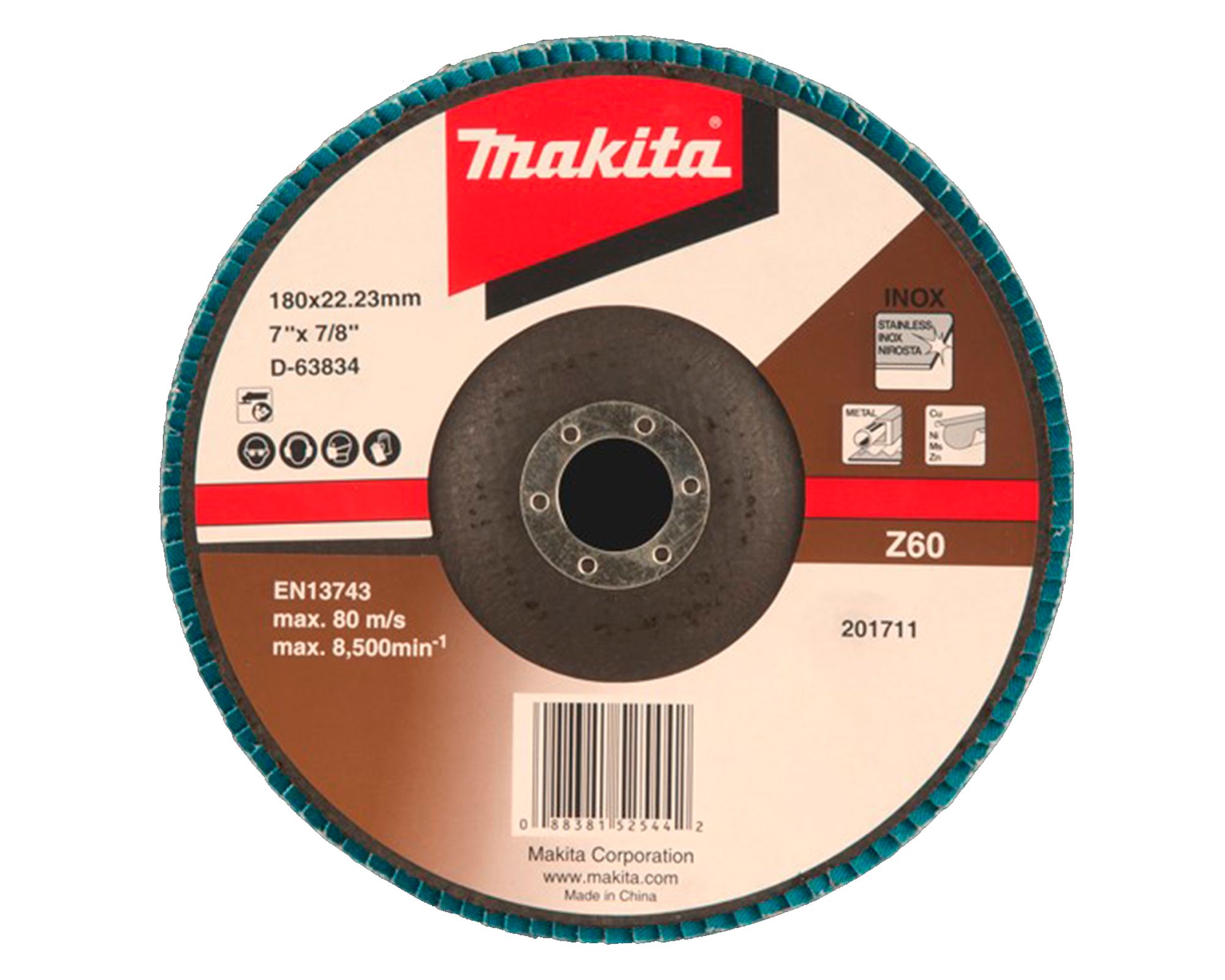 Disco traslapado G60-Z metal D-63834 180x22 mm