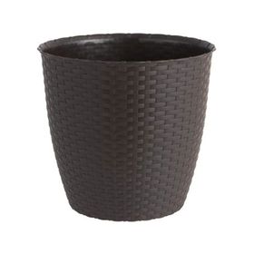 Macetero 25 cm ratán marrón Reyplast