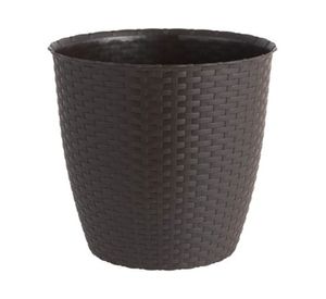 Macetero 25 cm ratán marrón Reyplast
