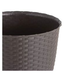 Macetero 25 cm ratán marrón Reyplast