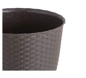 Macetero 25 cm ratán marrón Reyplast