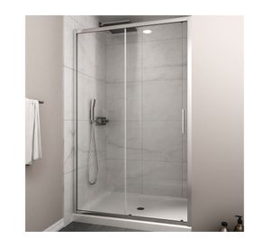 Mampara Premium corredera frontal perfil cromado 190x180x3.5 cm