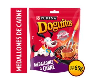 Snack perro adulto 65 gr medallones carne Doguitos.
