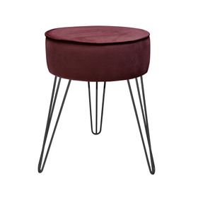 Puff Eco cuero  burdeo