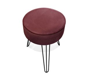 Puff Eco cuero  burdeo