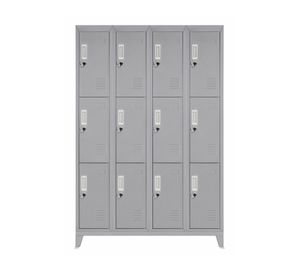 Locker 4 cuerpos 12 puertas gris Maletek