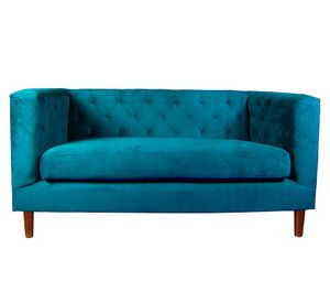 Sofá 2 cuerpos Brescia azul petróleo