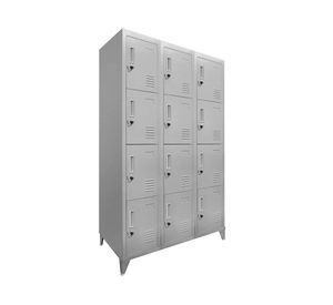 Locker 3 cuerpos 12 puertas gris Maletek