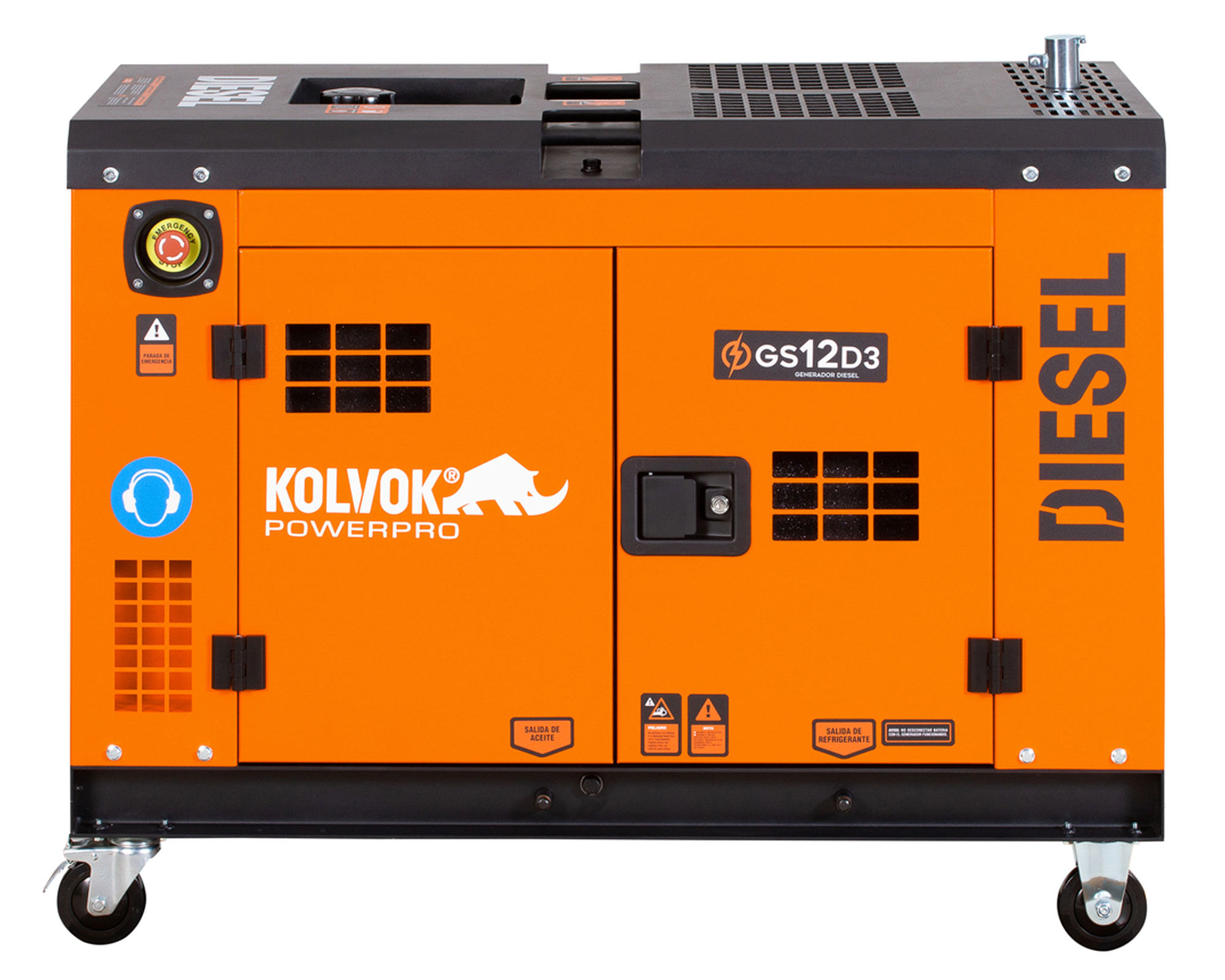 Generador eléctrico a diésel trifásico 9600W GS12D3 Kolvok
