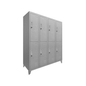 Locker 4 cuerpos 8 puertas gris Maletek